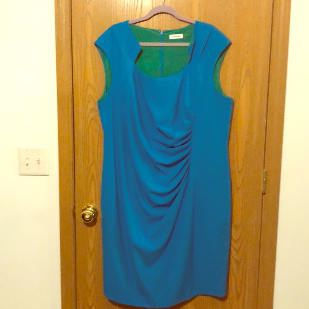 Blue Calvin Klein Sheath Dress